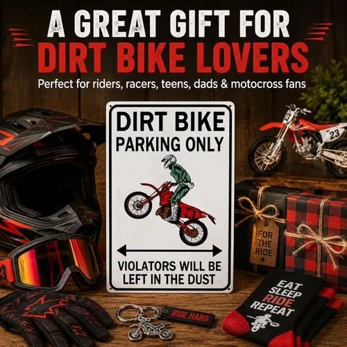 Miniatura 7 de Smilelife Accesorios para Moto de Tierra para Niños Regalos de Motocross Graciosos Letrero Vintage de Estaño para Parqueo Solo de Motos Sucias