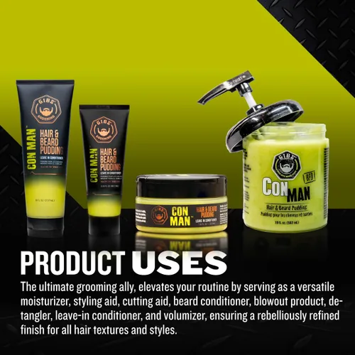 Miniatura 2 de GIBS Con Man Hair & Beard Pudding - Leave In Conditioner - Curl Definer - Moisturizer