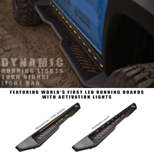 Miniatura 2 de Armordillo FX - Estribos LED secuenciales compatibles con Jeep Wrangler 2018-2023, Jeep Wrangler 4xe 2021-2023, modelo de 4 puertas, cuerpo JL