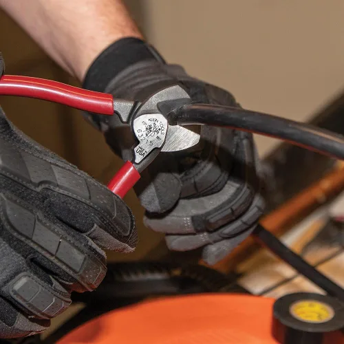 Miniatura 3 de Klein Tools Cortador de cables 63215, fabricado en Estados Unidos, compacto de alto apalancamiento de 6.5 pulgadas, forjado de acero fabricado