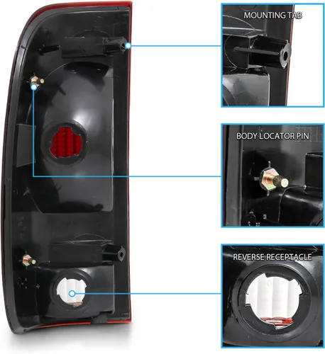 Miniatura 5 de AmeriLite Juego de lámparas de freno para Ford F-Series F150 F250 F350 SuperDuty color rojo humo estilo fábrica OE conjunto de luces traseras