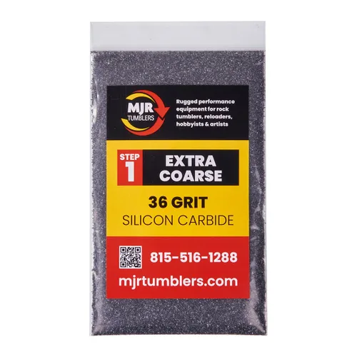 Miniatura 11 de 5 libras de grano de pulido de roca de carburo de silicio grueso MJR Tumblers Premium 60/90 para el paso/etapa 1, MJR Tumblers es una empresa