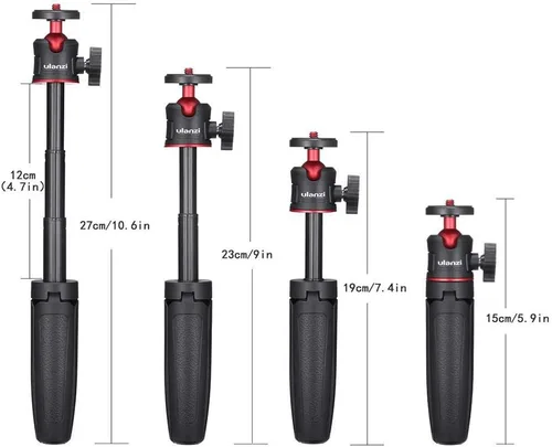 Miniatura 3 de ULANZI MT-08 Barra de extensión trípode Mini Selfie Stick trípode mango agarre para iPhone 11 Pro Max Samsung cámara Sony Canon Nikon Vlogging