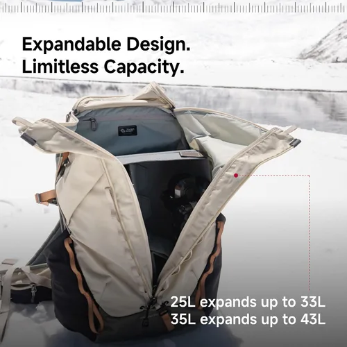Miniatura 5 de VSGO Pocket Ranger - Mochila expandible para fotografía y exteriores, 25L-33L, bolsa ligera para cámara para senderismo, montañismo, viajes Blanco