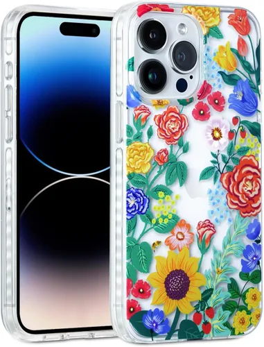 Miniatura 33 de SCORPIFY Funda para iPhone 15 Pro Max con diseño floral de Nemophila azul, bonita funda transparente para teléfono para mujeres y niñas