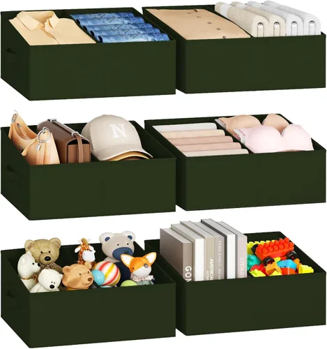 Miniatura 61 de DIMJ Contenedores de almacenamiento trapezoidales para ropa, 4 paquetes organizadores de armario y cestas de almacenamiento, cestas plegables