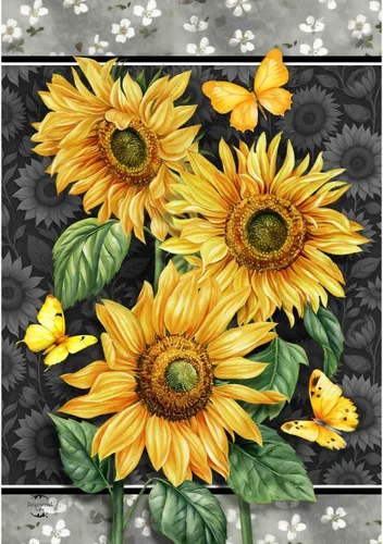 Miniatura 18 de Briarwood Lane Bandera de casa de verano con jilguero y girasoles 19 - Jilguero