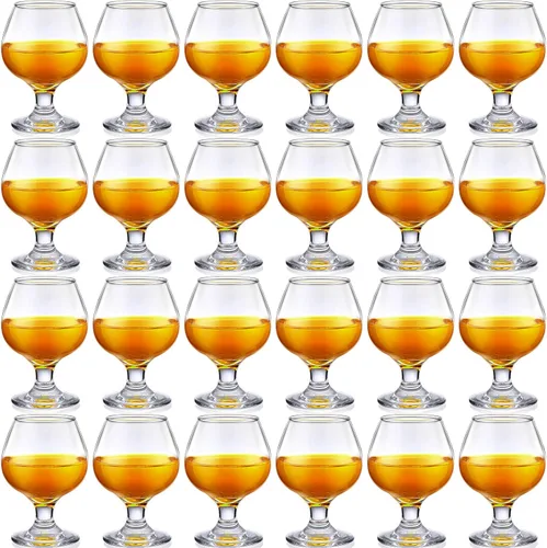 Qunclay 24 Piezas Vasos de Chupito Lindos Copas Snifter de Coñac Pequeñas Copas Snifter de Brandy para Degustar Brandy Bebiendo Copas de Oporto para