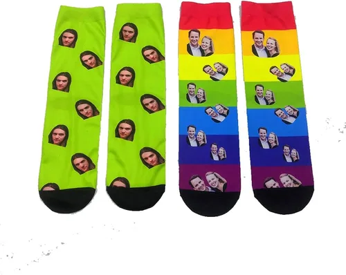 Miniatura 8 de Calcetines de cara de mascotas personalizados para hombres y mujeres con foto de amantes de las mascotas tamaño unisex para perro gato animales