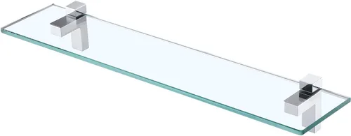 KES BGS3201S60 - Estante de cristal de 24 pulgadas, estantes de vidrio templado montados en la pared, acabado cromado pulido, BGS3201S60 Acabado