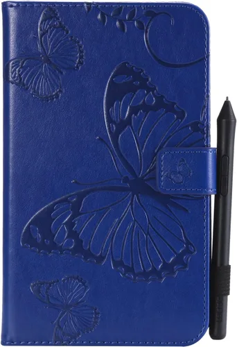 Miniatura 3 de Funda para Samsung Galaxy Tab A 7.0 2016 (SM-T280/T285) con portalápices [Encendido/apagado automático] Folio Stand Smart Magnetic Wallet Embossed