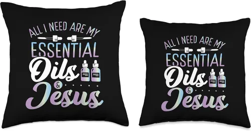 Miniatura 3 de Christian EO Practitioner All I Need Essential Oils Jesus Throw Pillow