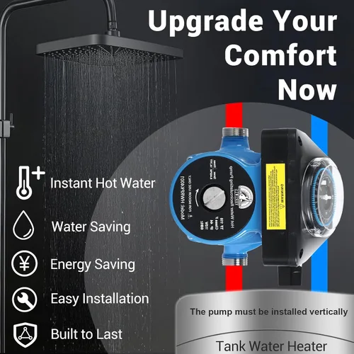 Miniatura 4 de Kit de bomba de recirculación de agua caliente instantánea reemplaza 595916 0955805 3-Year Warranty, 304 Stainless Steel Adjustable Bypass Valve