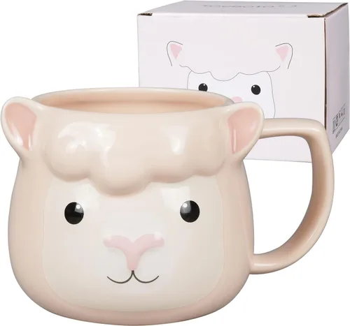 Taza de Café de Cerámica ToCooTo de 14 oz con Diseño de Llama, Taza de Café 3D de Porcelana para Té, Taza de Noveldad para Mujeres, Regalos de