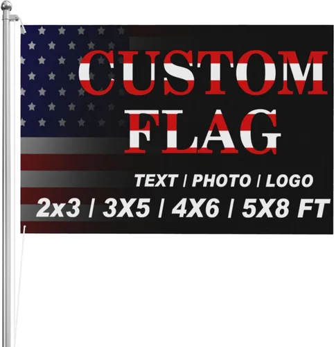 Miniatura 4 de Bandera personalizada de 2 x 3 pies, doble cara, 3 capas, banderas personalizadas para exteriores, diseña tu propio logotipo, imagen, foto, texto