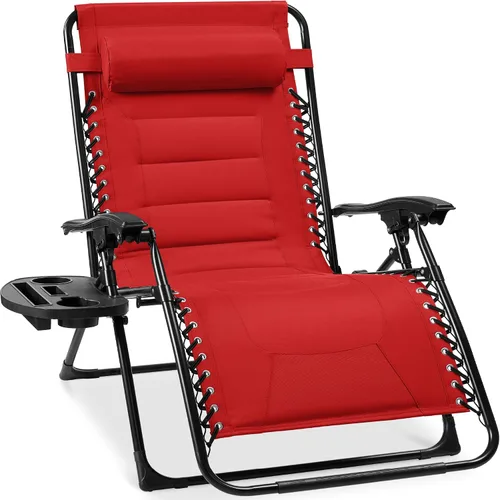 Miniatura 28 de Best Choice Products Silla acolchada de gravedad cero de gran tamaño, reclinable plegable para patio al aire libre, tumbona antigravedad XL