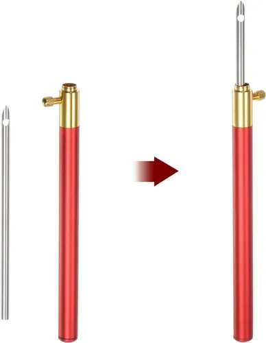 Miniatura 4 de HARFINGTON Aguja perforadora de mango ajustable con aguja de bordado ajustable, herramientas de tejer para hilo de hilo, bricolaje, manualidades
