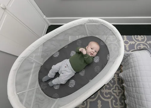 Miniatura 2 de 4moms MamaRoo Sleep - Sábanas para moisés y muebles, lavable a máquina y 100% algodón, color gris