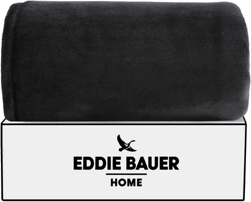 Miniatura 2 de Eddie Bauer - Manta de tamaño king, ropa de cama ultra suave de felpa, ribete con dobladillo para un acabado a medida, manta para sofá y cama (negro)