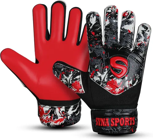 Miniatura 8 de Guantes de portero de fútbol para niños y jóvenes, guantes de portero de fútbol de 0.157 pulgadas (0.157 in), antideslizantes, resistentes, palma