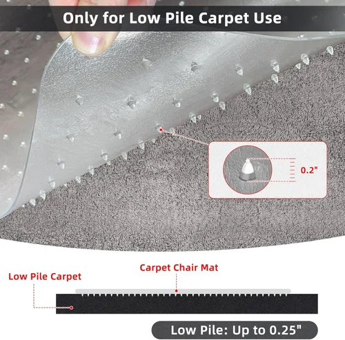 Miniatura 2 de Tapete para silla de oficina para suelo de alfombra, tapete resistente para silla de escritorio para suelos alfombrados de pelo bajo/sin pelo