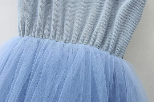 Miniatura 4 de BTGIXSF - Vestido tipo tutú para niña vestido sin mangasmanga larga para niña vestido de verano de tul para niña