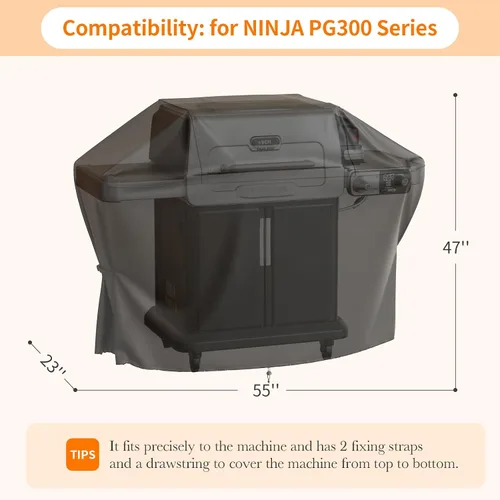 Miniatura 2 de SEAVERRS Funda protectora para parrilla Ninja PG301, para Ninja FlexFlame PG300 Series, protección integral, resistente al agua y a los rayos UV