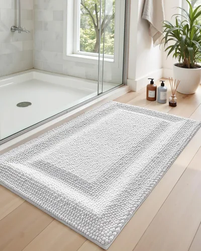 Miniatura 3 de DEXI Tapetes de baño para baño, de 16 x 24 pulgadas, antideslizante, lavable, tapete de baño absorbente de felpilla suave y gruesa para suelo