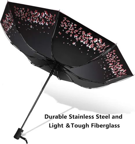 Miniatura 4 de Paraguas de lluvia plegable con apertura automática, para viajes, impermeable, para mujer, sombrilla automática.