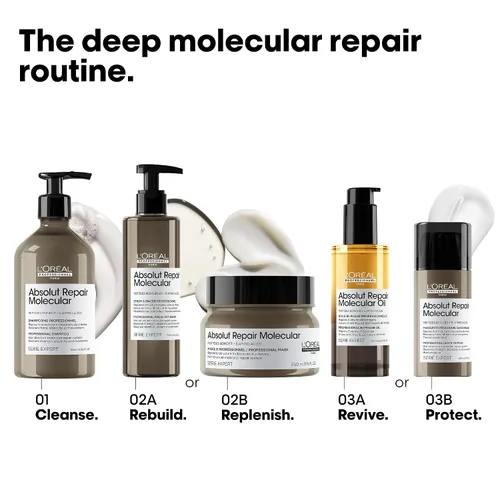Miniatura 7 de L'Oréal Professionnel Paris Absolut Repair Molecular Shampoo - Repairs Damage & Restores Strength For All Damaged Hair, With Peptide Bonder & Amino