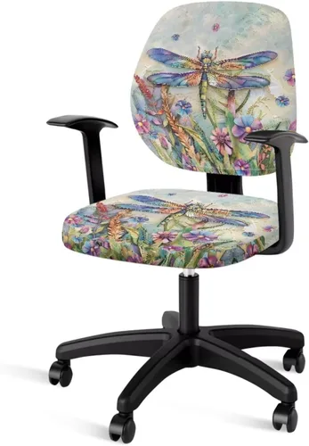 Miniatura 20 de Talayituse - Funda para silla de oficina o computadora con estampado de estrellas de playa, funda de asiento dividida elástica, extraíble y lavable