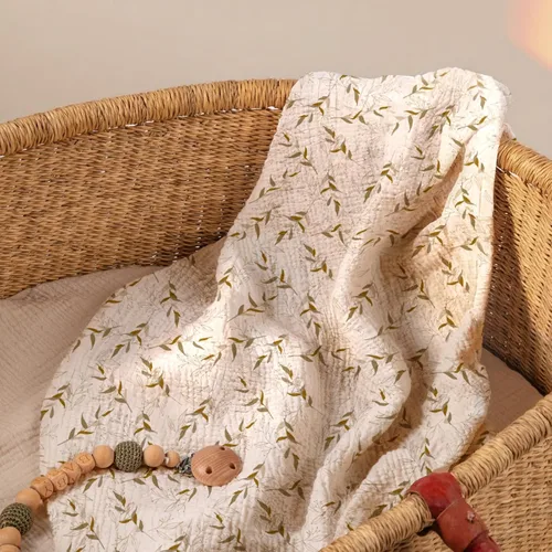 Miniatura 103 de lulumoon Sábanas de muselina para moisés para bebé: sábanas ajustables suaves para moisés de cabecera para niños y niñas Oliva y Crema