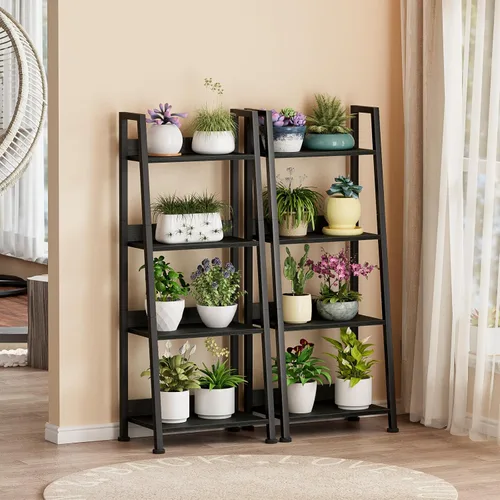 Miniatura 7 de Furologee - Estantería de escalera de 4 niveles, estantería con cajón extraíble, organizador de estantes de almacenamiento para estantería, estantes