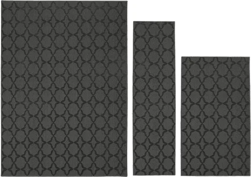 Miniatura 70 de Garland Rug Sparta - Alfombra antideslizante de polipropileno de 2 pies x 12 pies, color negro, ideal para salas de estar y pasillos, elegante