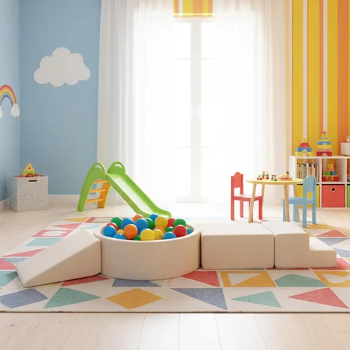 Miniatura 5 de Tiita Juguetes de escalada con pozo de bolas para niños pequeños, 4 piezas de bloques de escalada de espuma para bebés, juego de actividades suaves