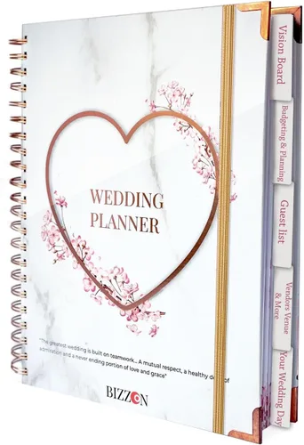 Miniatura 8 de Hermoso planificador de boda nupcial – 9 x 11 pulgadas planificador de bodas libro y organizador con 5 secciones con pestañas, 144 páginas