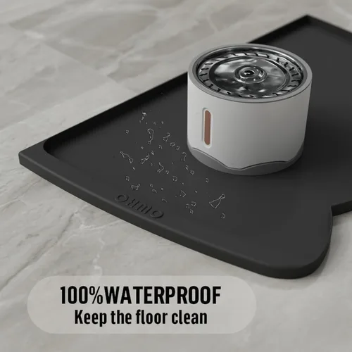 Miniatura 95 de OHMO - Tapete de silicona para alimentos para gatos, tapete de alimentación de mascotas para el piso, antideslizante e impermeable, bandeja de agua