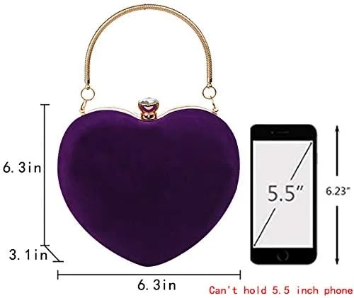 Miniatura 3 de Sun Kea Bolso de mano con forma de corazón para mujer, bolso de mano elegante, bolso de hombro