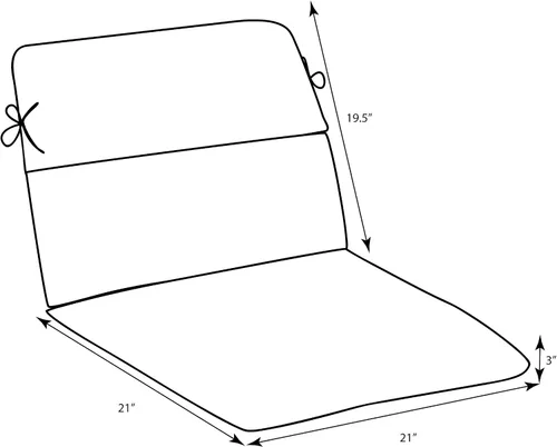 Miniatura 6 de Pillow Perfect Trellis - Cojín de asiento redondo para silla de esquina con respaldo dividido para interiores y exteriores, con lazos, asiento