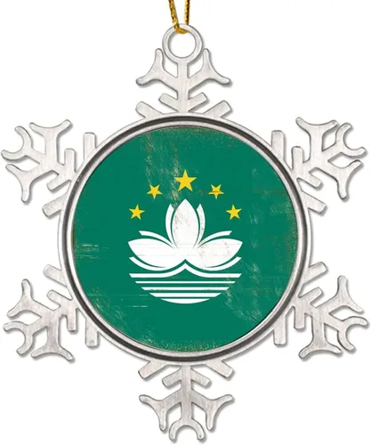 Miniatura 13 de Líbano Novedad Metal Copo de Nieve Adornos de Navidad Regalo Patriótico País Recuerdo Regalo Adornos de Navidad Adornos de Navidad Bandera Nacional