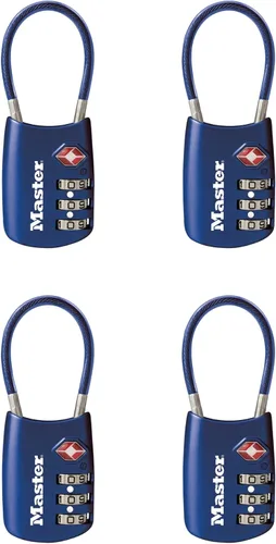 Miniatura 9 de Master Lock 4688D Candado para Equipaje con Combinación Personalizable Aprobado por TSA, 1 Unidad, Plateado