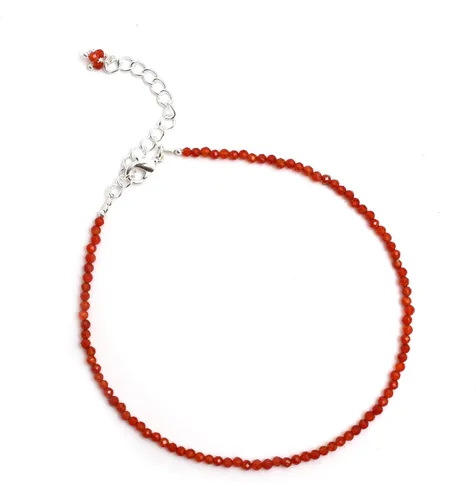Miniatura 23 de Gempires - Tobillera ligera hecha a mano con cuentas, diseño clásico, hipoalergénica, chapada en plata de 11 pulgadas, regalo único para uso diario