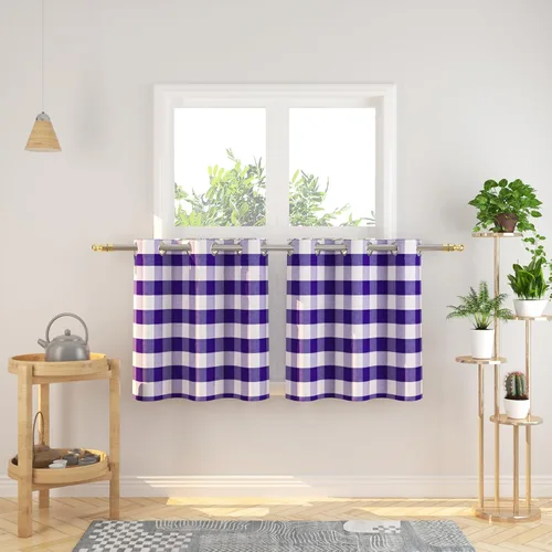 Miniatura 126 de Cortinas de 24 pulgadas de largo con diseño Buffalo Check Gingham Plaid para ventanas de cocina y baño, tratamiento para ventanas con 2 paneles