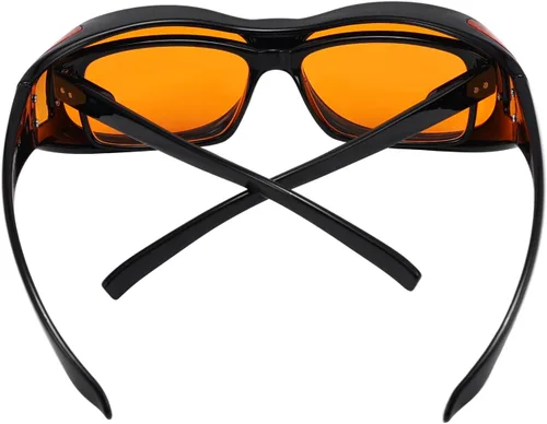 Miniatura 3 de Eyekepper Reducción de Luz Azul al 100%, Gafas de Computadora de Bloqueo Anti-Azul Fitover con Lente Extra Ámbar 1804-negro-100% bloqueo de luz azul
