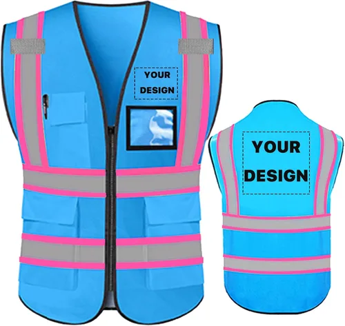 Miniatura 43 de Chaleco de Seguridad de Alta Visibilidad con Alta Reflectividad, Ropa de Trabajo de Seguridad Personalizada con Logotipo, Tiras Reflectantes
