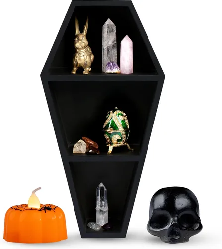 Miniatura 7 de MANNY'S MYSTERIOUS ODDITIES Estante y caja de regalo de ataúd con juego de accesorios espeluznantes, pequeña y bonita caja gótica de Halloween de 14