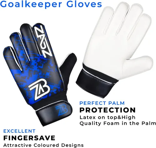 Miniatura 4 de ZABZ Guantes de portero para jóvenes, guantes de fútbol para niños, guantes de fútbol para niños, con agarre extra, protección de palma y muñeca
