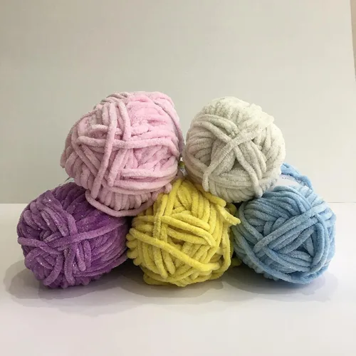 Miniatura 4 de Troyarn Velvet Star (Paquete de 3 Madejas) - Ovillo de felpilla con purpurina plateada para manta de bebé, hilo amigurumi, para ganchillo y tejer