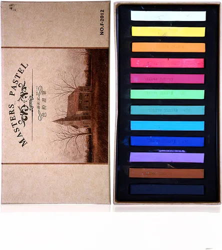 YYMIYU Pasteles de tiza de color neutro para artistas profesionales, 12 colores