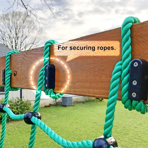 Miniatura 4 de BeneLabel Red de carga de escalada de 30 x 139 pulgadas, red de escalada al aire libre para niños, cuerda de nailon sin nudos, red de escalera